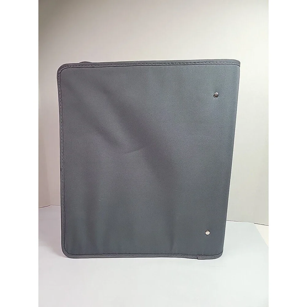 Mead Zwipes 3 Ring Zipper Binder Red Gray Organizer Portfolio With Folders Pen